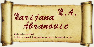 Marijana Abranović vizit kartica